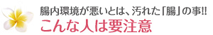 腸内環境が悪いとは、汚れた「腸」の事！！こんな人は要注意